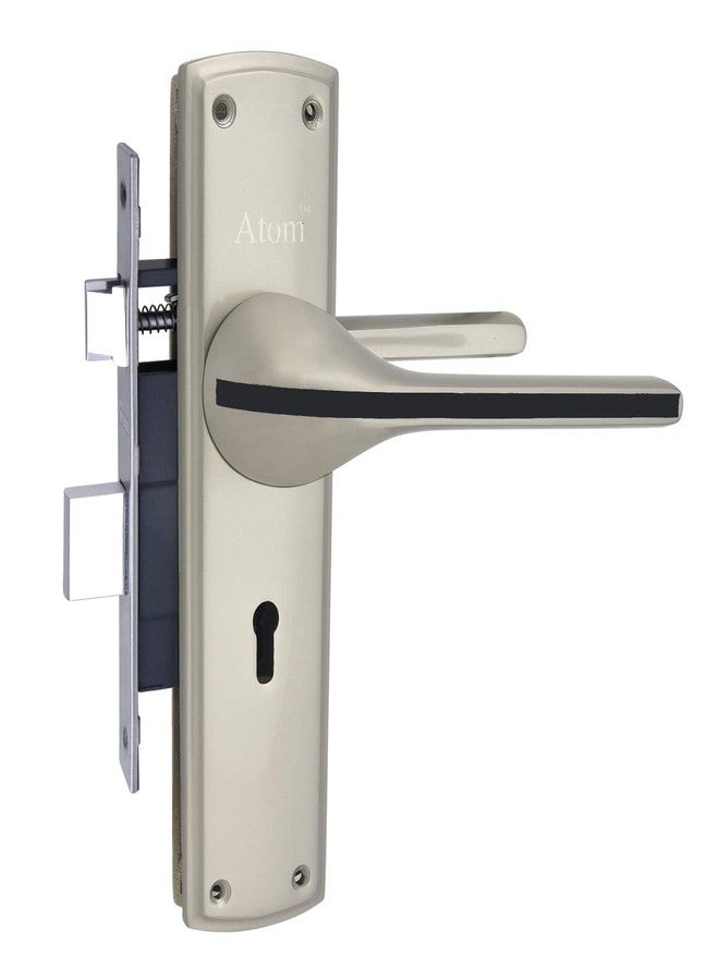 أتوم قفل باب نقر شديد التحمل من Atom لغرفة النوم، غرفة المعيشة، الباب الرئيسي، تشطيب فضي ساتان | 3 مفاتيح | طقم قفل مزدوج المراحل بستة أذرع للمنزل والفندق والمكتب (O39KY) - Image 2